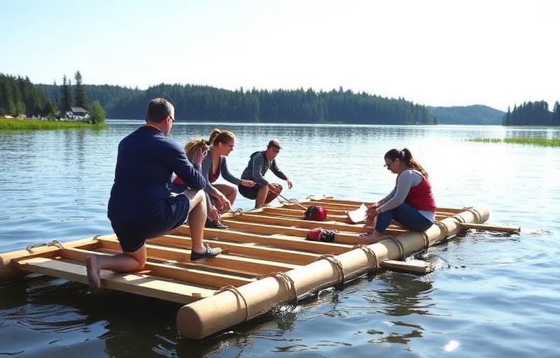 Floßbau für Teambuilding